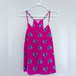 Dusk camisole tank in pink bazaar elephant size XS EUC
